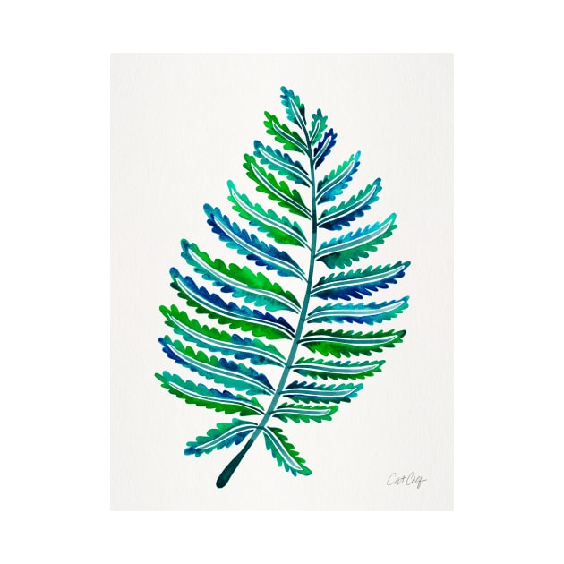 fern leaf blue green by CatCoq