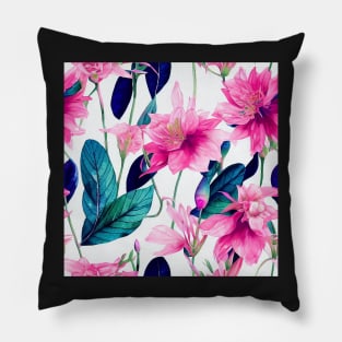 Colorful watercolor leaves pattern Pillow