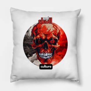 Red Skull Culture, Festival t-shirt, Unisex t-shirt, Skull tees, t-shirts with skulls, men's t-shirts, women's t-shirts, tees, gift ideas Pillow