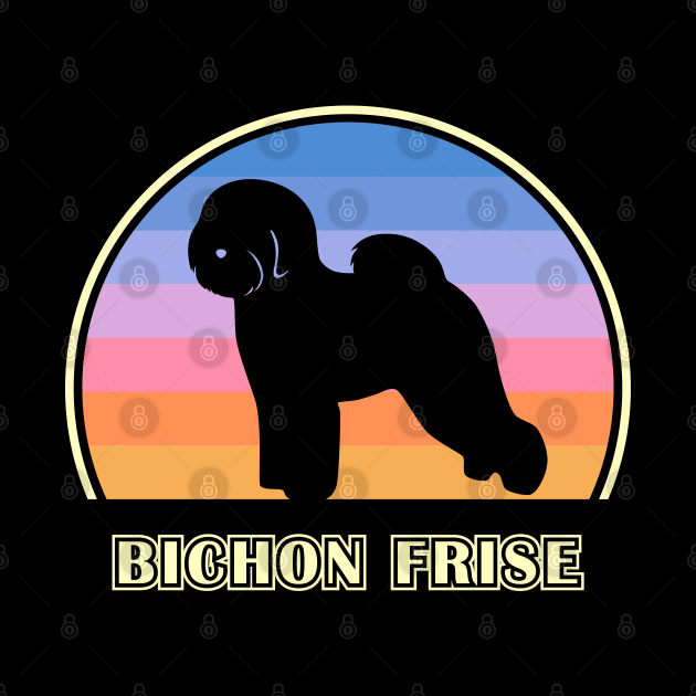 Bichon Frise Vintage Sunset Dog by millersye