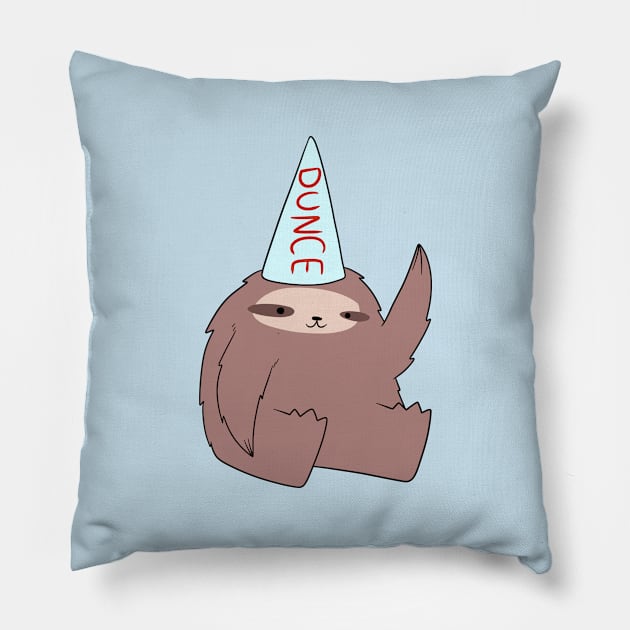 Dunce Sloth Pillow by saradaboru