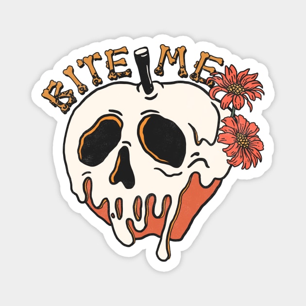 Bite Me Floral Skull Magnet by The WYLD Tribe