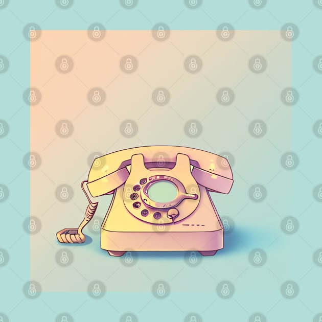 80s Style Pastel Pink Vintage Phone Drawing by thejoyker1986