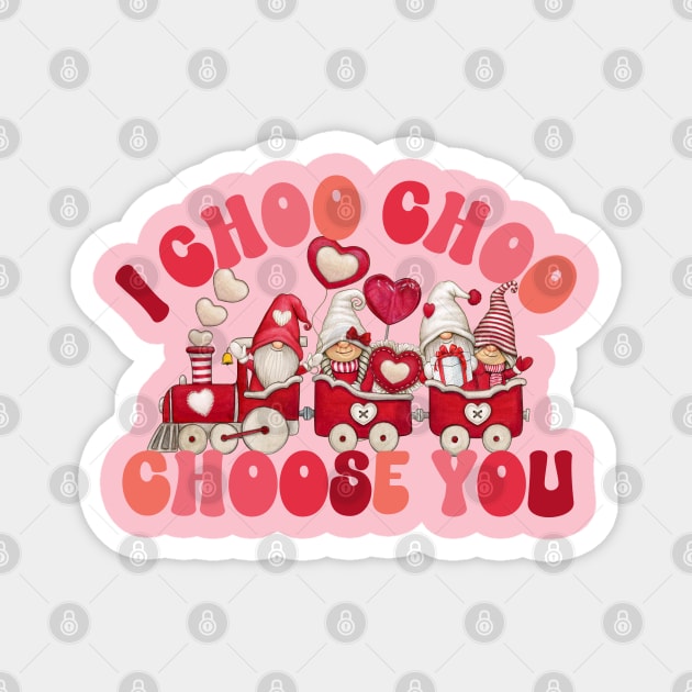 I Choo Choo Choose You-Valentine's Day Cute Genome Heart Train Magnet by ARTSYVIBES111