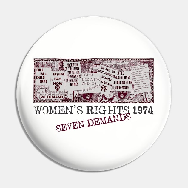 7 Demands Women's Reproductive Rights 1974 Pin by Pandora's Tees