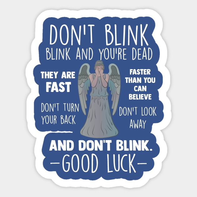 Doctor Who Weeping Angel Don't Blink - Doctor Who Weeping Angel - Sticker |  TeePublic