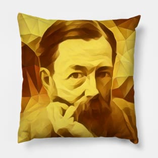 John Addington Symonds Golden Portrait | John Addington Symonds Artwork 9 Pillow