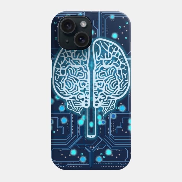 Artificial intelligence brain Phone Case by AO01