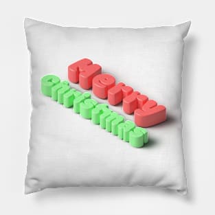 Merry Christmas 3D Inflated Colorful Text Pillow