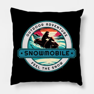 Snowmobile Outdoor Adventure Design Pillow