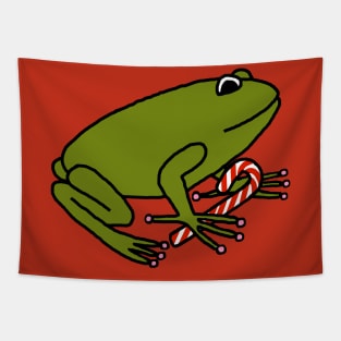 Christmas Frog with Candy Cane Tapestry