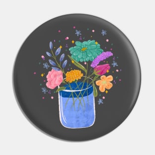 Bright Floral Bouquet Pin