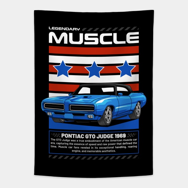Iconic GTO Muscle Car Tapestry by milatees