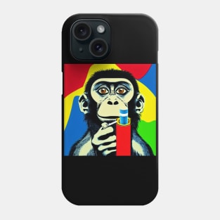 Colorful smoking monkey Phone Case