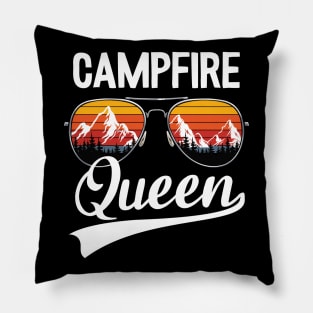 Campfire Queen Funny Camping Pillow