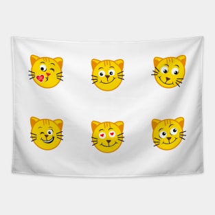 emoji cats family Tapestry