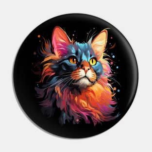 Somali Cat Rainbow Pin