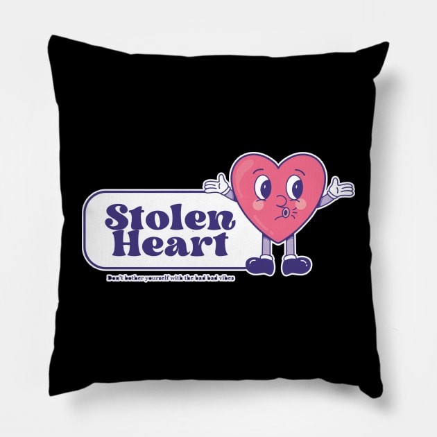 Stolen Heart Vintage Mascot Artwork Pillow by namanyastudios