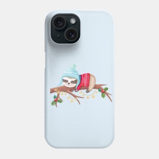 Sloth in winter Phone Case