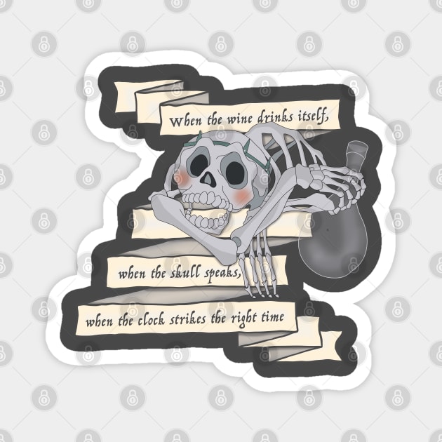 The Last Unicorn Skull Riddle Magnet by AnnaBanana