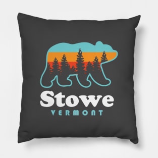 Stowe Vermont Bear Mountains Hiking Skiing VT Pillow