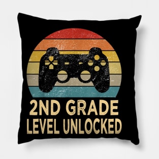 2nd Grade Level Unlocked Video Gamer Back to School Boys Pillow