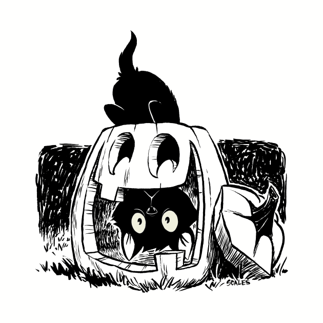 Jack O'Lantern Kitten by EricScalesCartoons