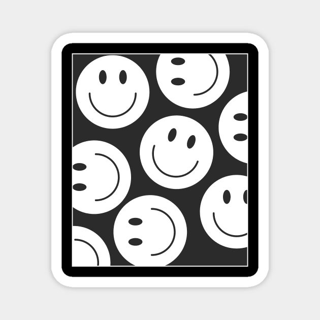 White and Black Smile Emojis Magnet by LThings