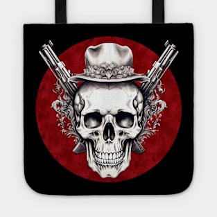 skull with guns Tote