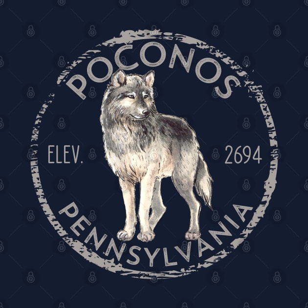 Pocono Mountains Pennsylvania Wolf Coyote Hiker by Pine Hill Goods
