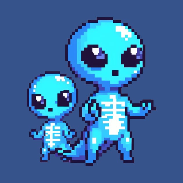 Blue Alien Pixel by PXLART