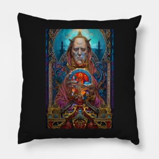 Aleister Crowley The Great Beast of Thelema painted in a Surrealist and Impressionist style Pillow