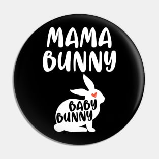 Womens Mama Bunny Baby Bunny Tshirt - Funny Couple Gift Shirt Pin