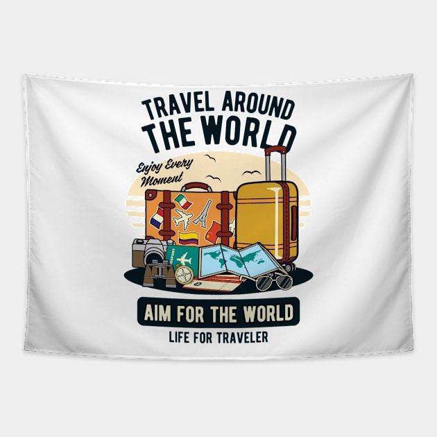 Travel around the World Tapestry by ShirtyLife