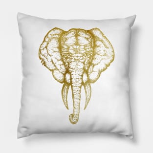 Elephant white gold Pillow