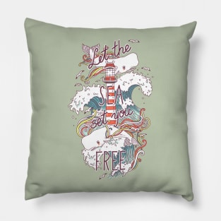 Whales and waves Pillow