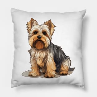 Biewer Terrier Dog Illustration Pillow