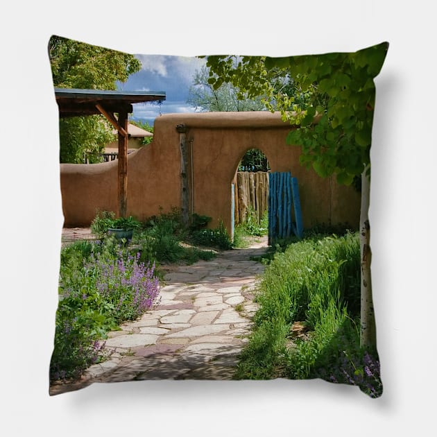 Taos Courtyard Pillow by DarlaHallmark