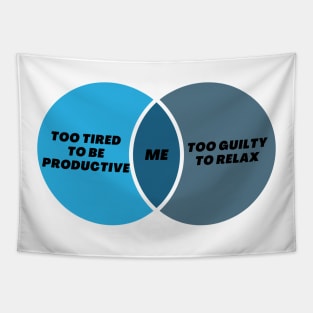 Me Venn Diagram Too tired to be productive too guilty too relax Tapestry