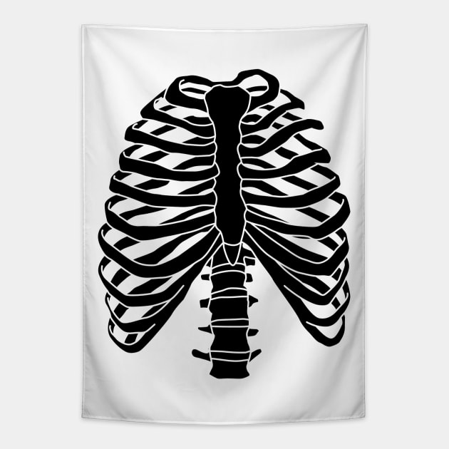 Skeleton Rib Cage Funny Halloween Anatomy Costume Tapestry by teeleoshirts