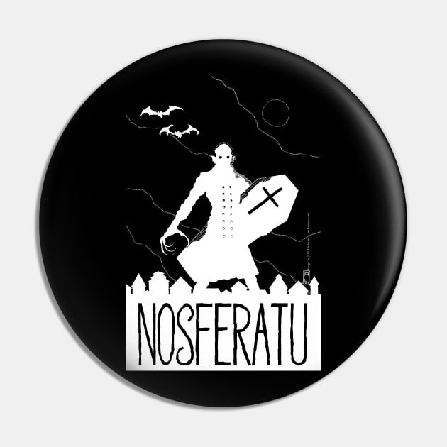 Nosferatu Minimalist Design (inverted) Pin by jmdesantis