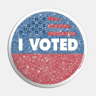 “I VOTED” Statement Distressed Circle Design Pin