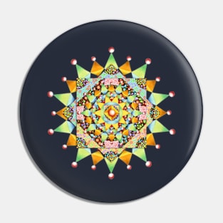 Patchwork Filigree Mandala Pin