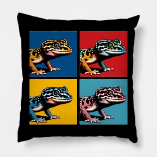 Chinese Cave Gecko Pop Art - Cool Lizard Pillow
