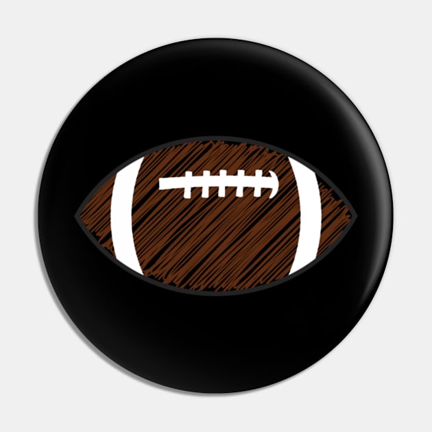 Scribble Football Sketch Football Pin by StacysCellar