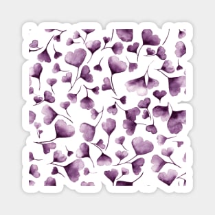 Abstract purple ginkgo leaves patter Magnet