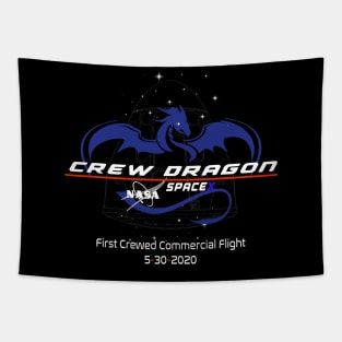 Crew Dragon Module Stars Crewed Flight Tapestry