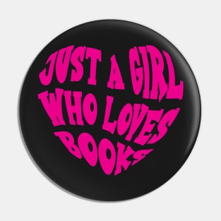 Book Lover Gift Reading Bookworm Heart graphic Pin