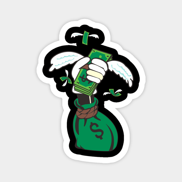 money flying Magnet by HD apparel