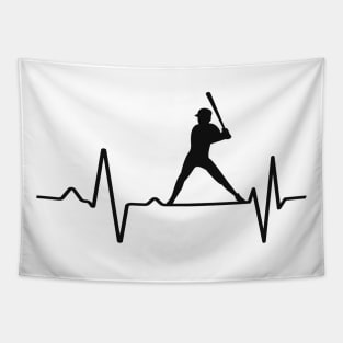 Baseball Player Heartbeat Tapestry